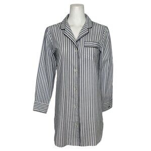 Plume Womens Night Shirt Sleepwear XS Navy Stripe